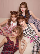 an/AOC-3541/ワンピース/ツイード/パールボタン/チェック/襟付き/キャバドレス/桜咲乃愛さん着用