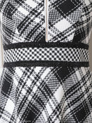 an/AOC-3549/ワンピース/襟付き/キャバドレス/チェック柄/フレア/ノースリーブ/フロントジップ/[れみ]さん着用