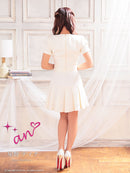 an/AOC-3551/セットアップ/袖あり/キャバドレス/ツイード/プリーツスカート/星野ティナさん/ゆりお着用