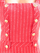 an/AOC-3551/セットアップ/袖あり/キャバドレス/ツイード/プリーツスカート/星野ティナさん/ゆりお着用