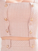 an/AOC-3551/セットアップ/袖あり/キャバドレス/ツイード/プリーツスカート/星野ティナさん/ゆりお着用