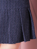 an/AOC-3551/セットアップ/袖あり/キャバドレス/ツイード/プリーツスカート/星野ティナさん/ゆりお着用