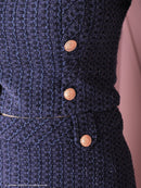 an/AOC-3551/セットアップ/袖あり/キャバドレス/ツイード/プリーツスカート/星野ティナさん/ゆりお着用