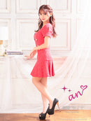 an/AOC-3551/セットアップ/袖あり/キャバドレス/ツイード/プリーツスカート/星野ティナさん/ゆりお着用