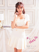 an/AOC-3551/セットアップ/袖あり/キャバドレス/ツイード/プリーツスカート/星野ティナさん/ゆりお着用