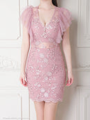 an/AOC-3560/ワンピース/タイトワンピース/総レース/袖あり