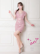 an/AOC-3560/ワンピース/タイトワンピース/総レース/袖あり