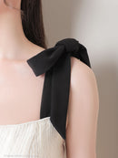 an/AOC-3569/ワンピース/リボンショルダー/フロントジップ/Aライン/キャバドレス/フレア/れみ着用