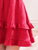 an/AOC-3569/ワンピース/リボンショルダー/フロントジップ/Aライン/キャバドレス/フレア/れみ着用