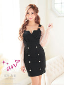 an/AOC-3571/ワンピース/長袖/シアー/キャバドレス/パールボタン/タイト/鈴音りん着用/天乃えま着用