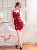 an/AOC-3571/ワンピース/長袖/シアー/キャバドレス/パールボタン/タイト/鈴音りん着用/天乃えま着用