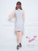 an/AOC-3575/ワンピース/ミニドレス/タイトワンピ/ツイード/キャバドレス/フロントジップ