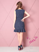 an/AOC-3575/ワンピース/ミニドレス/タイトワンピ/ツイード/キャバドレス/フロントジップ