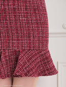 an/AOC-3575/ワンピース/ミニドレス/タイトワンピ/ツイード/キャバドレス/フロントジップ