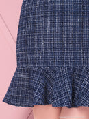 an/AOC-3575/ワンピース/ミニドレス/タイトワンピ/ツイード/キャバドレス/フロントジップ