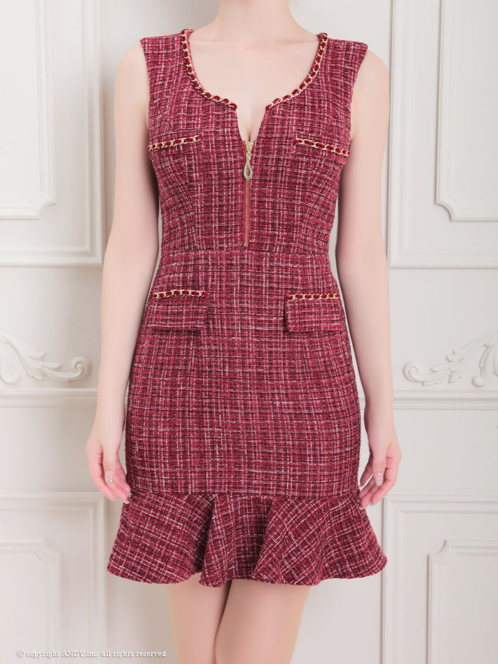 ドレスアップ ココア SP PSA10 an/AOC-3575/ワンピース/ミニドレス/タイトワンピ/ツイード