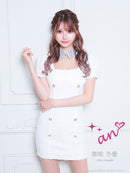 an/AOC-3576/ワンピース/ミニドレス/キャバドレス/ツイード/襟付き/パフスリーブ