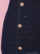 an/AOC-3576/ワンピース/ミニドレス/キャバドレス/ツイード/襟付き/パフスリーブ