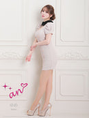 an/AOC-3576/ワンピース/ミニドレス/キャバドレス/ツイード/襟付き/パフスリーブ