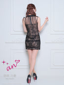 an/AOC-3578/ワンピース/襟付き/キャバドレス/ワンカラー/総レース/桜咲乃愛さん着用