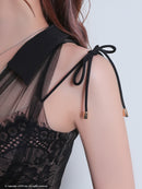 an/AOC-3578/ワンピース/襟付き/キャバドレス/ワンカラー/総レース/桜咲乃愛さん着用