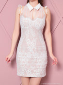 an/AOC-3578/ワンピース/襟付き/キャバドレス/ワンカラー/総レース/桜咲乃愛さん着用