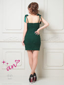 an/AOC-3584/ワンピース/タイトワンピース/ツイード/リボン/スーパーストレッチ/一条響さん着用