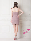 an/AOC-3584/ワンピース/タイトワンピース/ツイード/リボン/スーパーストレッチ/一条響さん着用