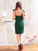 an/AOC-3584/ワンピース/タイトワンピース/ツイード/リボン/スーパーストレッチ/一条響さん着用