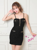 an/AOC-3584/ワンピース/タイトワンピース/ツイード/リボン/スーパーストレッチ/一条響さん着用