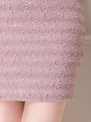 an/AOC-3584/ワンピース/タイトワンピース/ツイード/リボン/スーパーストレッチ/一条響さん着用