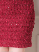 an/AOC-3584/ワンピース/タイトワンピース/ツイード/リボン/スーパーストレッチ/一条響さん着用