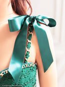 an/AOC-3584/ワンピース/タイトワンピース/ツイード/リボン/スーパーストレッチ/一条響さん着用