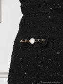 an/AOC-3584/ワンピース/タイトワンピース/ツイード/リボン/スーパーストレッチ/一条響さん着用