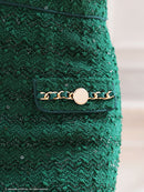 an/AOC-3584/ワンピース/タイトワンピース/ツイード/リボン/スーパーストレッチ/一条響さん着用