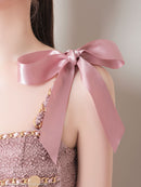 an/AOC-3584/ワンピース/タイトワンピース/ツイード/リボン/スーパーストレッチ/一条響さん着用