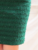 an/AOC-3584/ワンピース/タイトワンピース/ツイード/リボン/スーパーストレッチ/一条響さん着用