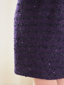 an/AOC-3584/ワンピース/タイトワンピース/ツイード/リボン/スーパーストレッチ/一条響さん着用