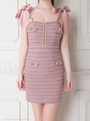 an/AOC-3584/ワンピース/タイトワンピース/ツイード/リボン/スーパーストレッチ/一条響さん着用