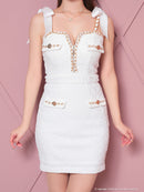 an/AOC-3584/ワンピース/タイトワンピース/ツイード/リボン/スーパーストレッチ/一条響さん着用