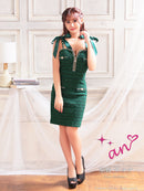 an/AOC-3584/ワンピース/タイトワンピース/ツイード/リボン/スーパーストレッチ/一条響さん着用