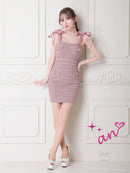 an/AOC-3584/ワンピース/タイトワンピース/ツイード/リボン/スーパーストレッチ/一条響さん着用