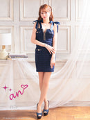 an/AOC-3584/ワンピース/タイトワンピース/ツイード/リボン/スーパーストレッチ/一条響さん着用