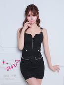 an/AOC-3585/ワンピース/スーパーストレッチ/ツイード/キャバドレス/一条響さん着用/桜咲乃愛さん着用