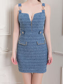 an/AOC-3585/ワンピース/スーパーストレッチ/ツイード/キャバドレス/一条響さん着用/桜咲乃愛さん着用