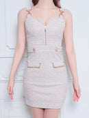 an/AOC-3585/ワンピース/スーパーストレッチ/ツイード/キャバドレス/一条響さん着用/桜咲乃愛さん着用