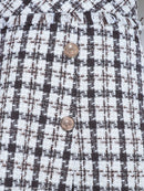 an/AOC-3589/ワンピース/半袖/ツイード/キャバドレス/チェック柄/タイト/ボートネック/台形スカート/桜咲乃愛さん着用