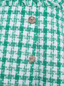 an/AOC-3589/ワンピース/半袖/ツイード/キャバドレス/チェック柄/タイト/ボートネック/台形スカート/桜咲乃愛さん着用