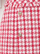 an/AOC-3589/ワンピース/半袖/ツイード/キャバドレス/チェック柄/タイト/ボートネック/台形スカート/桜咲乃愛さん着用