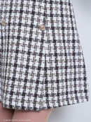 an/AOC-3589/ワンピース/半袖/ツイード/キャバドレス/チェック柄/タイト/ボートネック/台形スカート/桜咲乃愛さん着用